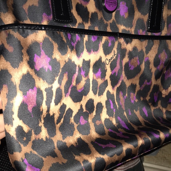 Coach Ocelot purple leopard bag - Picture 4 of 12